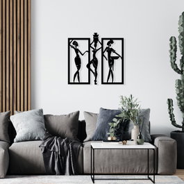 Wallity Aurora - M119 Escultura de Pared de Metal Negra